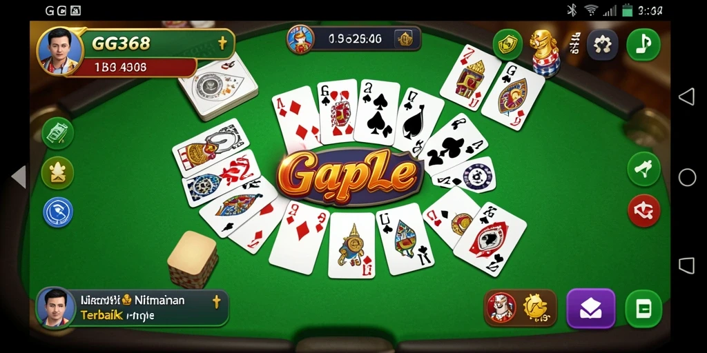 Tampilan gameplay seru saat bermain Gaple di GG368.