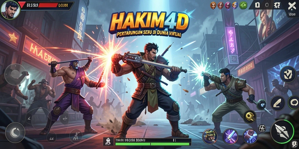 Screenshot HAKIM4D yang menampilkan aksi pertarungan seru dan dramatis.