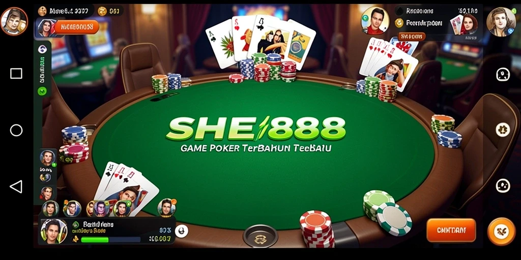 Screenshot utama SHE888 menampilkan permainan Poker yang seru dan interaktif.